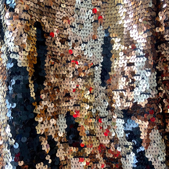 VINTAGE gold and black sequinned party dress - Picture 5 of 7